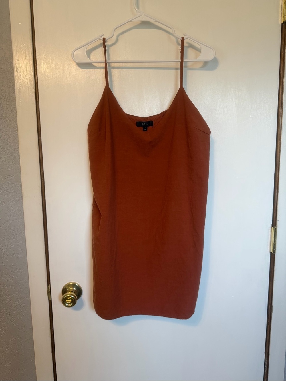 Lulu's Rust Spaghetti Strap Slip Top